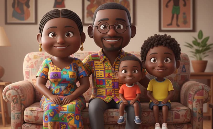 The Comparewells family on their sofa.